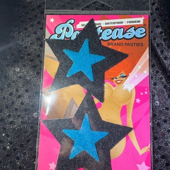 Pastease nipple covers Black and Blue Star - Picture 1 of 2